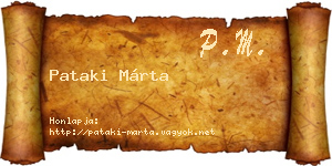 Pataki Márta névjegykártya